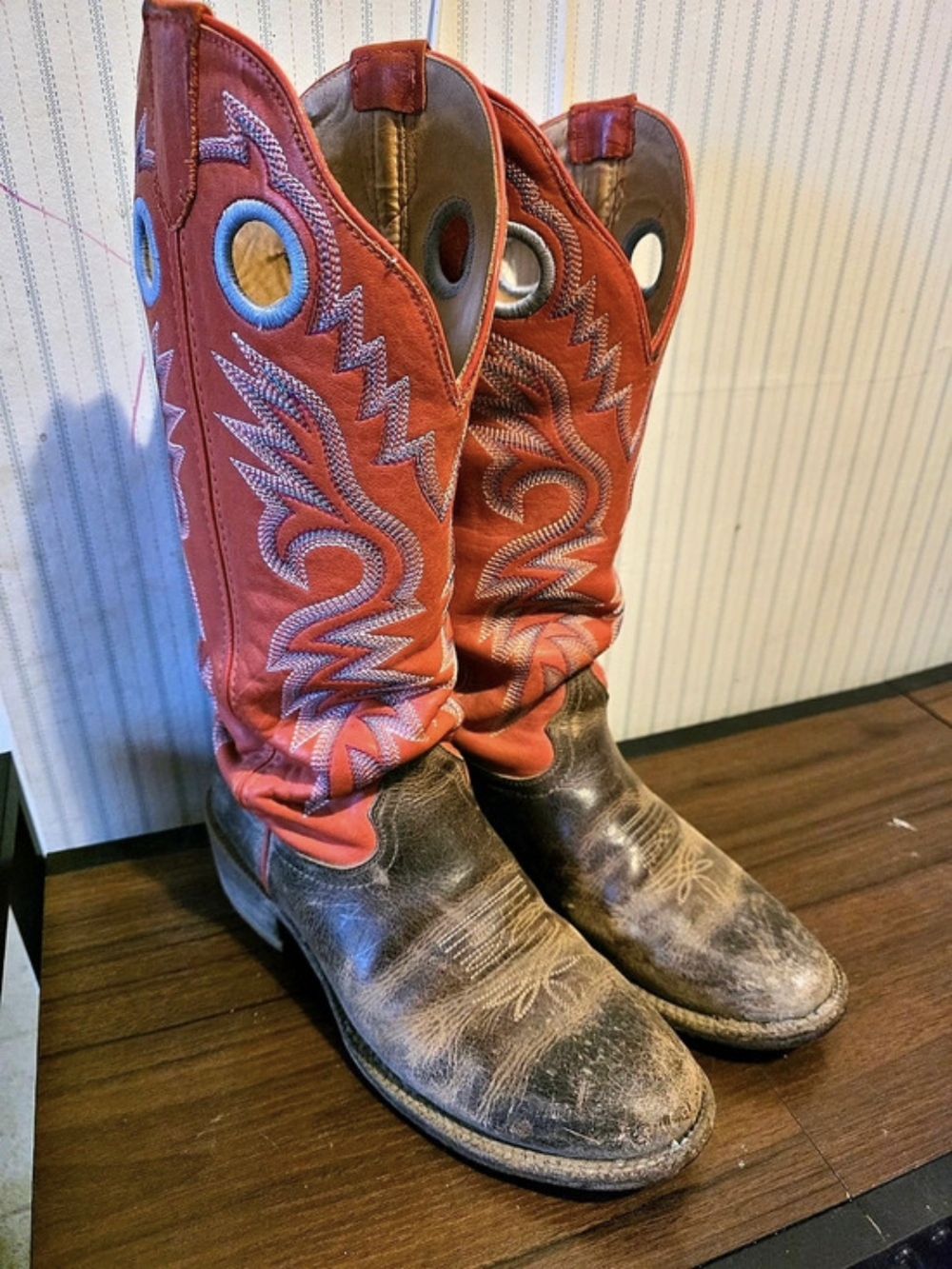 Tony Lama Western Boots Brown & Orange
